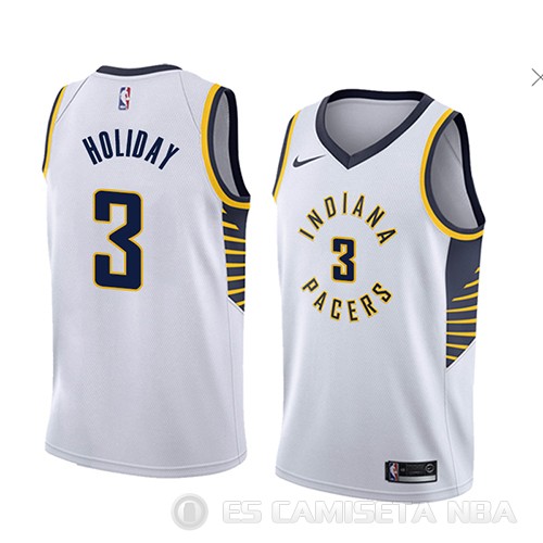 Camiseta Aaron Holiday #3 Indiana Pacers Association 2018 Blanco - Haga un click en la imagen para cerrar